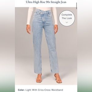 NEVER WORN. ABERCROMBIE ULTRA HIGH RISE 90s STRAIGHT JEAN